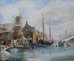 Na restauratie, schilderij molen, K.J.P. v.d. Hoek